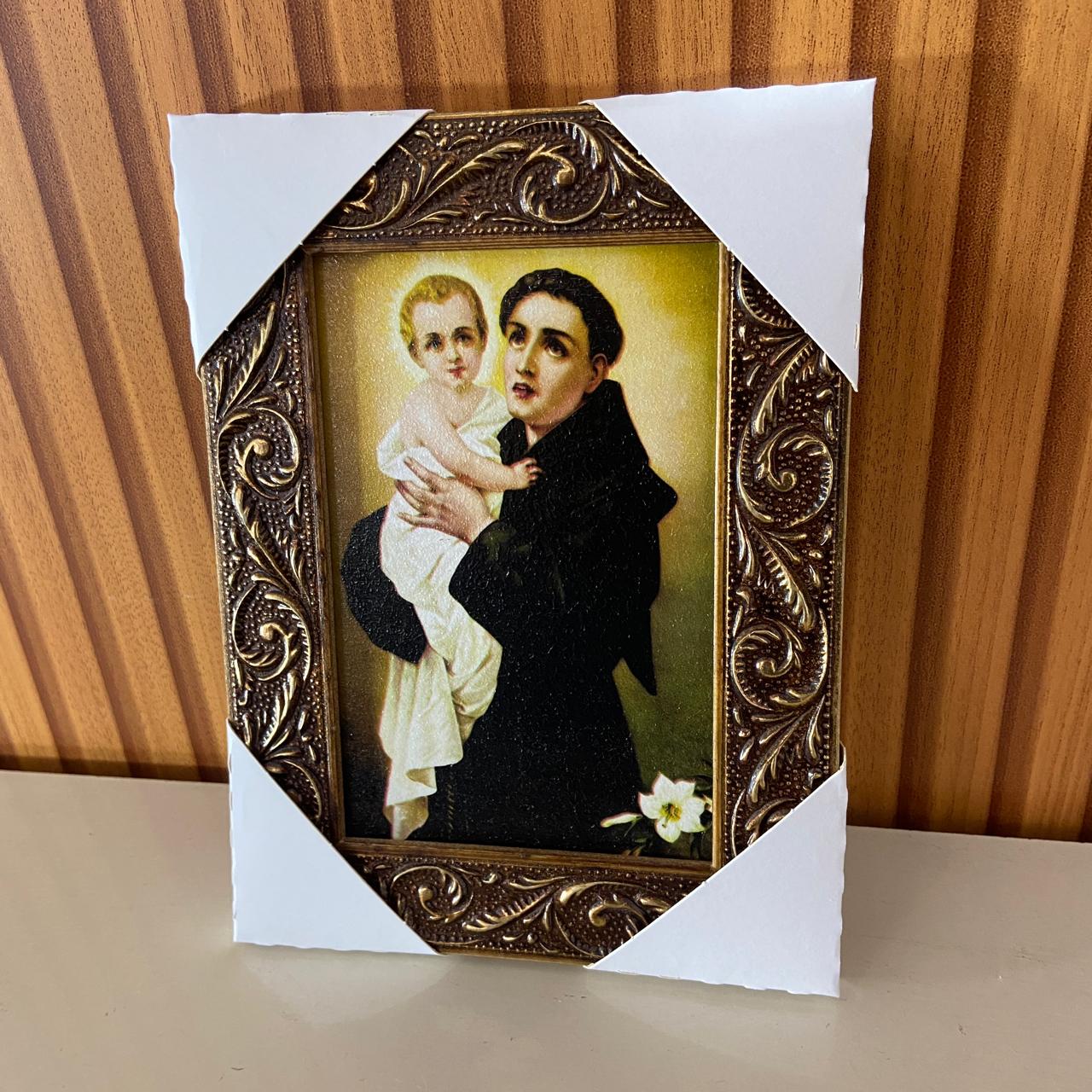 QUADRO COM MOLDURA RESINADO SANTO ANTÔNIO 20,5X15,5 (1 UNIDADE)