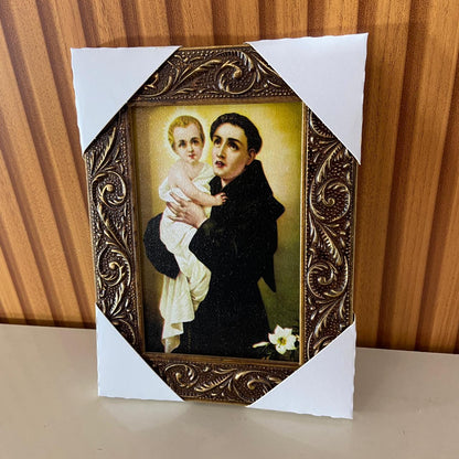 QUADRO COM MOLDURA RESINADO SANTO ANTÔNIO 20,5X15,5 (1 UNIDADE)