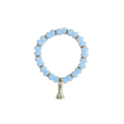 PULSEIRA CRISTAL BRANCA NOSSA SENHORA APARECIDA  (06 UNIDADES)