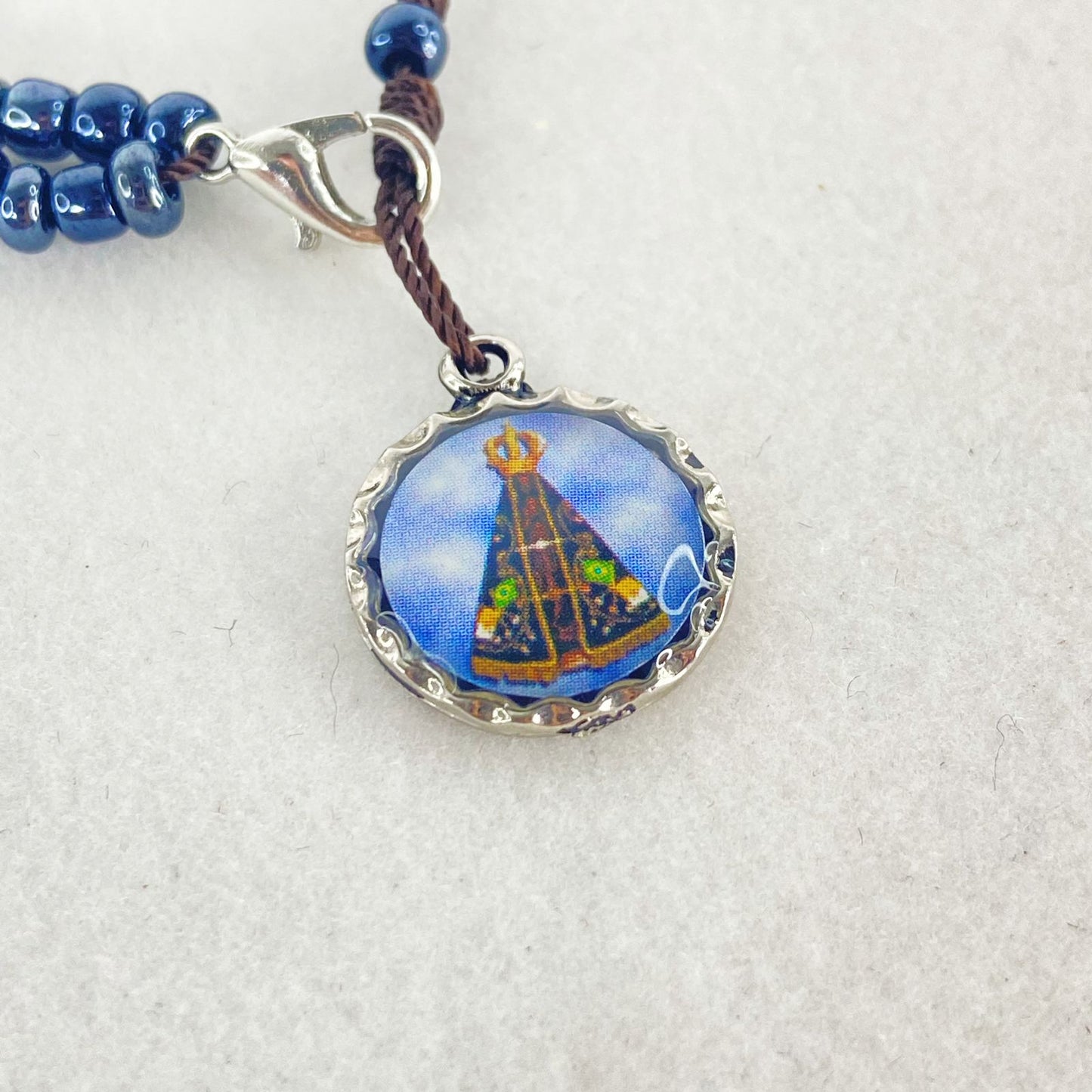 TERÇO PULSEIRA MIÇANGA NOSSA SENHORA APARECIDA (6 UNIDADES)