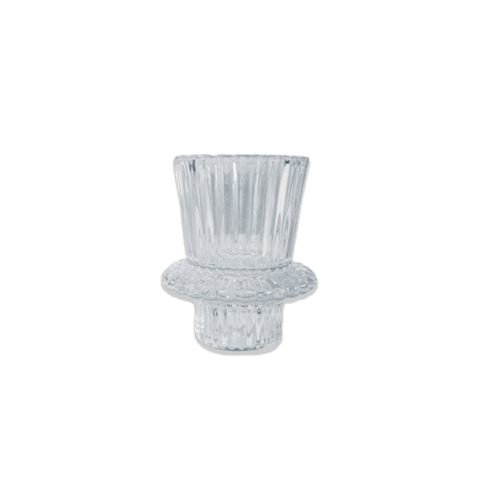CASTIÇAL DE VIDRO DETALHADO 7CM (1 UNIDADE)