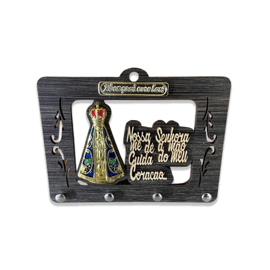 PORTA CHAVE VAZADO NOSSA SENHORA APARECIDA EM RELEVO 14CM (1 UNIDADE)