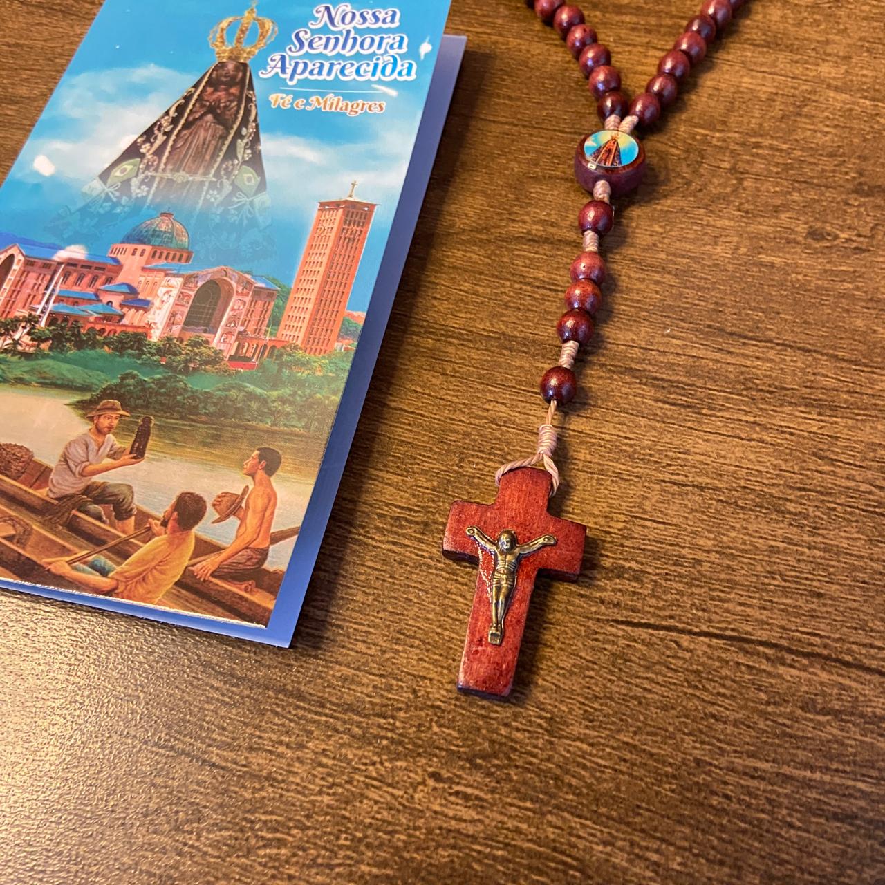 TERÇO DE MADEIRA NOSSA SENHORA APARECIDA 06MM (3 UNIDADES)