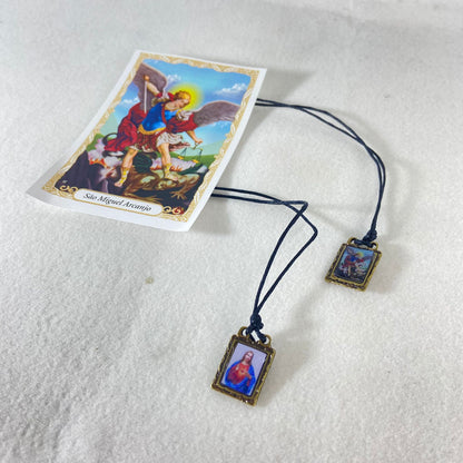 ESCAPULÁRIO DE COURO SÃO MIGUEL (12 UNIDADES)