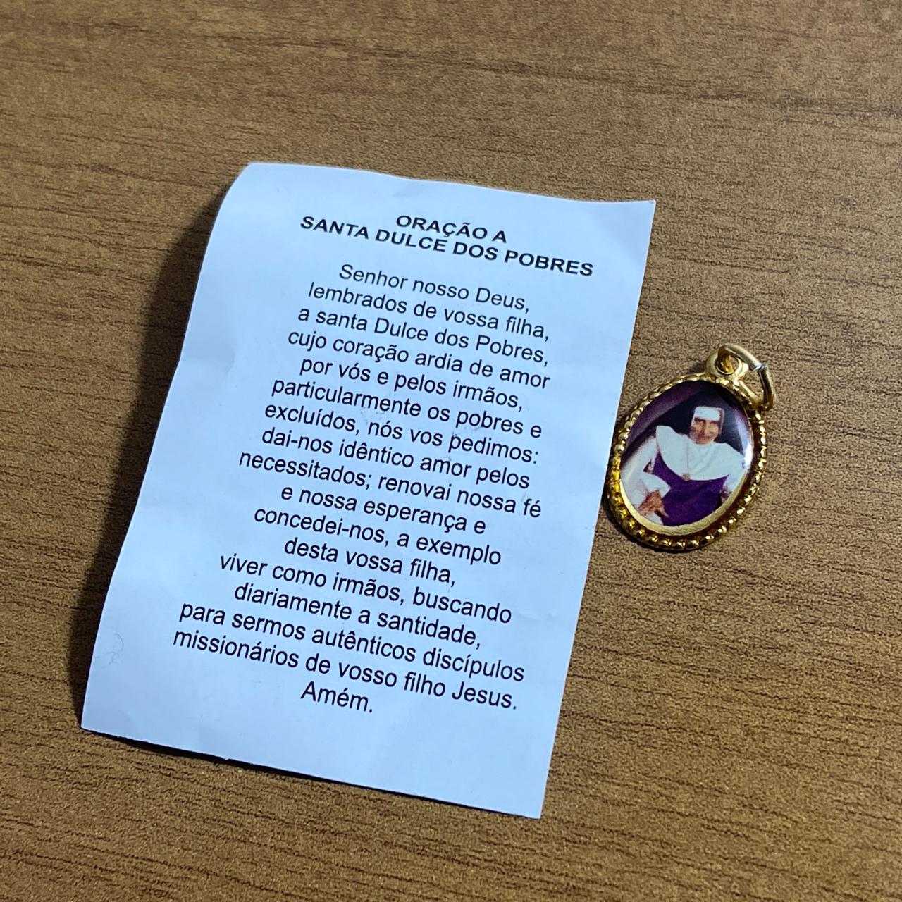 MEDALHA ALUMINIO SANTA DULCE DOS POBRES (36 UNIDADES)