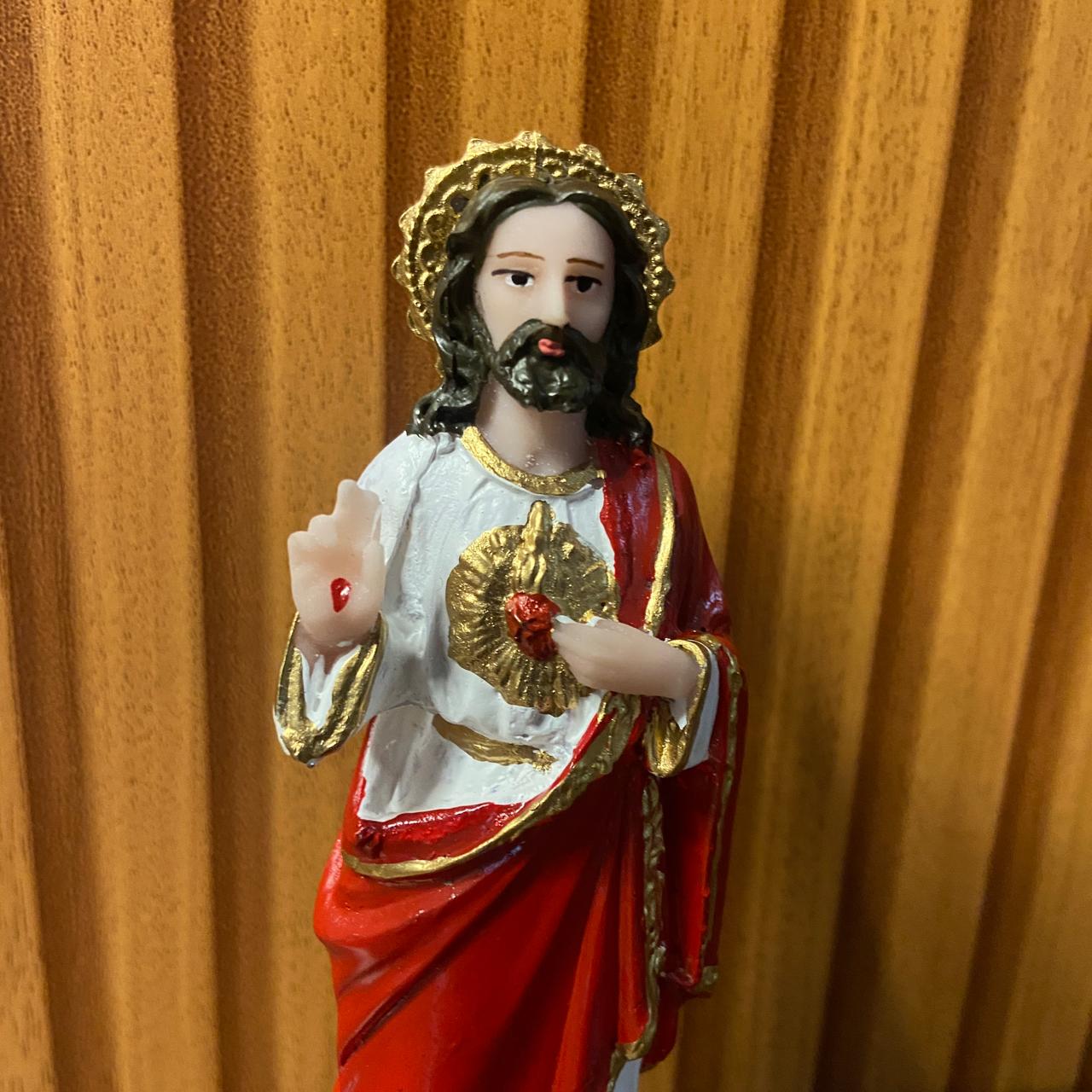 IMAGEM DE RESINA NACIONAL SAGRADO CORAÇÃO DE JESUS 14,5CM (1 UNIDADE)