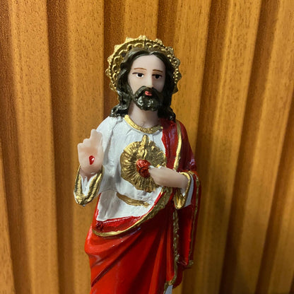 IMAGEM DE RESINA NACIONAL SAGRADO CORAÇÃO DE JESUS 14,5CM (1 UNIDADE)