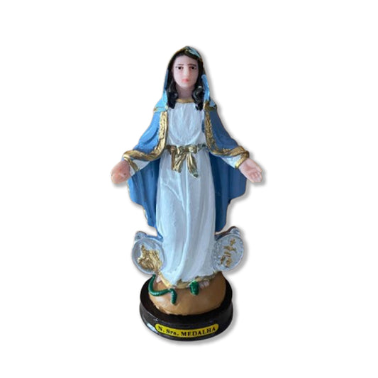 IMAGEM DE RESINA NACIONAL NOSSA SENHORA DAS GRAÇAS MEDALHA MILAGROSA 15CM (1 UNIDADE)