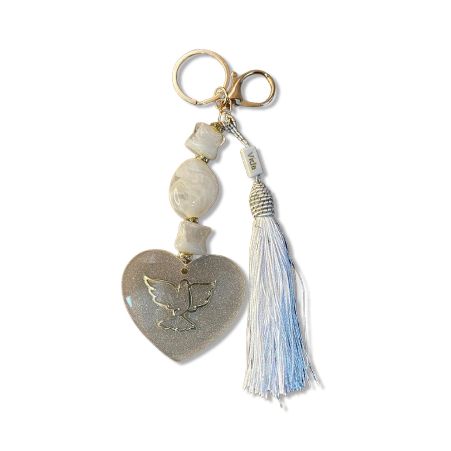 CHAVEIRO DE PEDRARIAS DIVINO ESPÍRITO EM RESINA (1 UNIDADE)