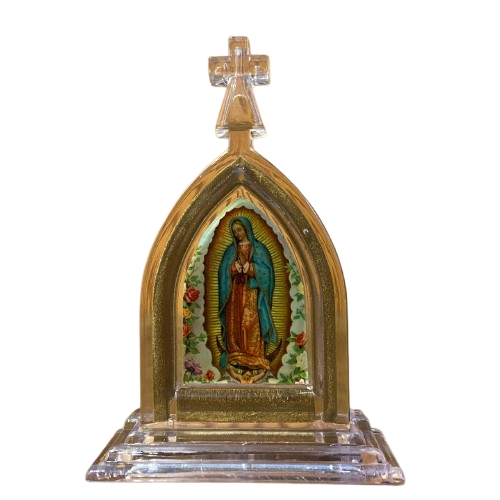 CAPELA ACRÍLICA P NOSSA SENHORA DE GUADALUPE  12X8,5CM TRANSPARENTE (1 UNIDADE)