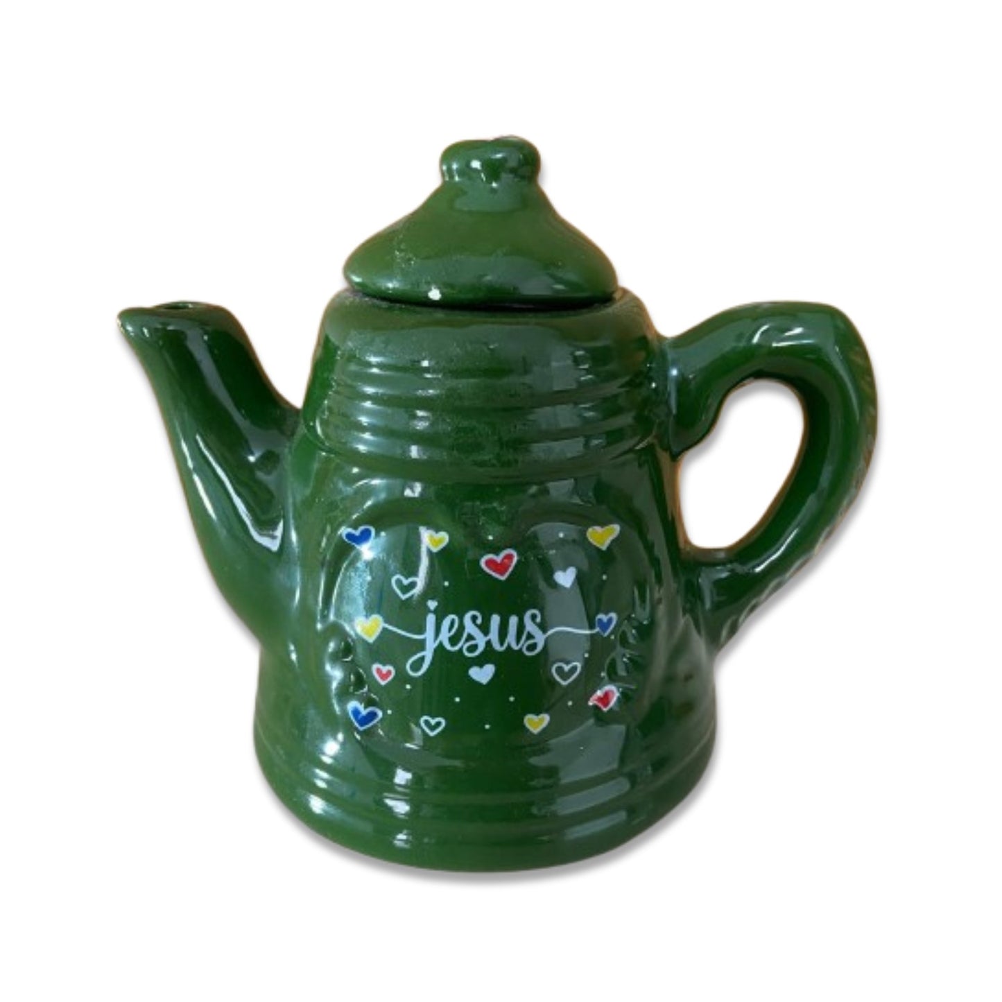 BULE DE PORCELANA VERDE JESUS 600ML (1 UNIDADE)