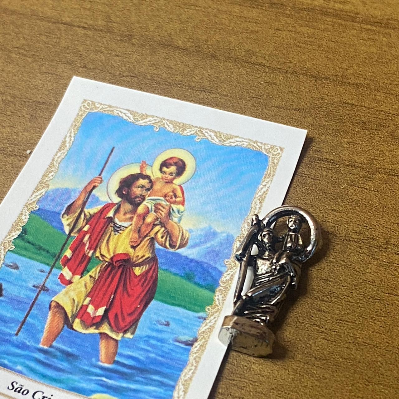 SANTO CHUMBO DE BOLSO SÃO CRISTOVÃO (12 UNIDADES)