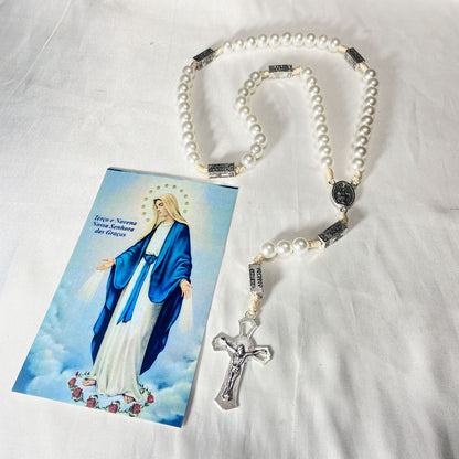 TERÇO PÉROLA CONTEMPLAÇÃO DOS MISTÉRIOS NOSSA SENHORA DAS GRAÇAS 10MM (1 UNIDADE)