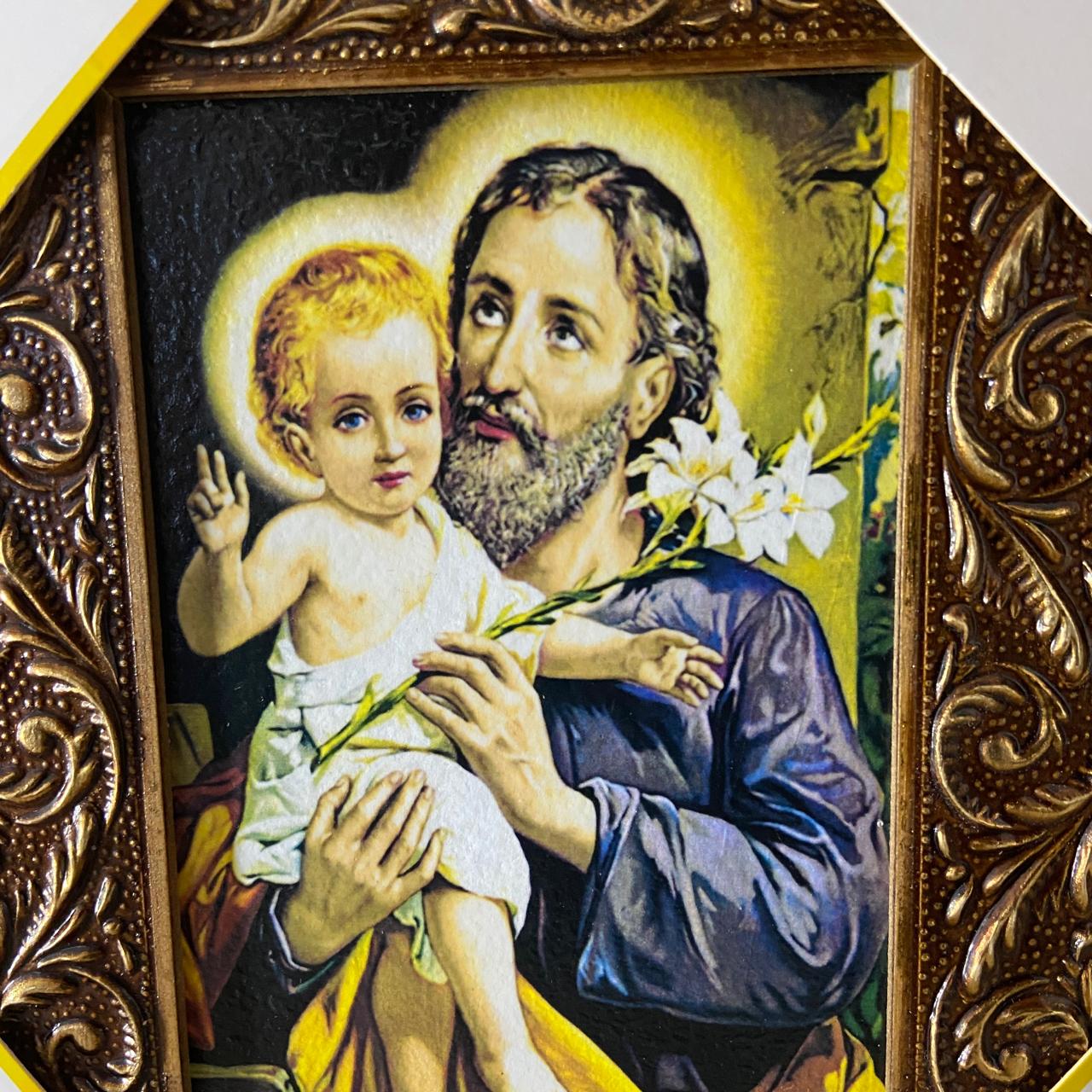 QUADRO COM MOLDURA RESINADO SÃO JOSÉ 20,5X15,5 (1 UNIDADE)