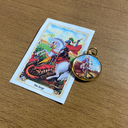 MEDALHA DUPLA FACE SÃO JORGE (12 UNIDADES)