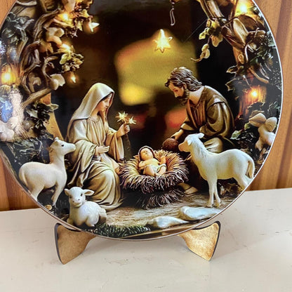 ADORNO DE MESA ACRÍLICO RESINADO PRESÉPIO MOD4 15CM (1 UNIDADE)