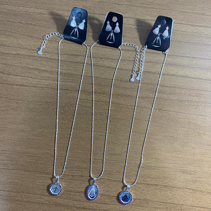 CORRENTE PRATEADA COM BRINCO MODELOS SORTIDOS  (3 UNIDADES)