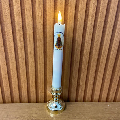 VELA ELETRÔNICA PALITO COM PEDESTAL NOSSA SENHORA APARECIDA 25CM (1 UNIDADE)