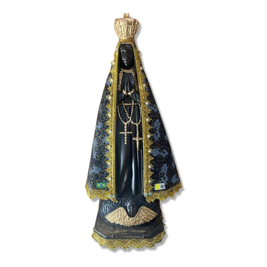 IMAGEM DE GESSO NOSSA SENHORA APARECIDA COM MANTO 65CM MOD2 (1 UNIDADE)