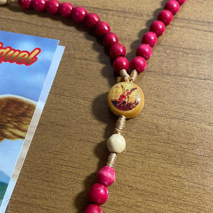 TERÇO DE MADEIRA SÃO MIGUEL ARCANJO 6MM MOD3 (3 UNIDADES)