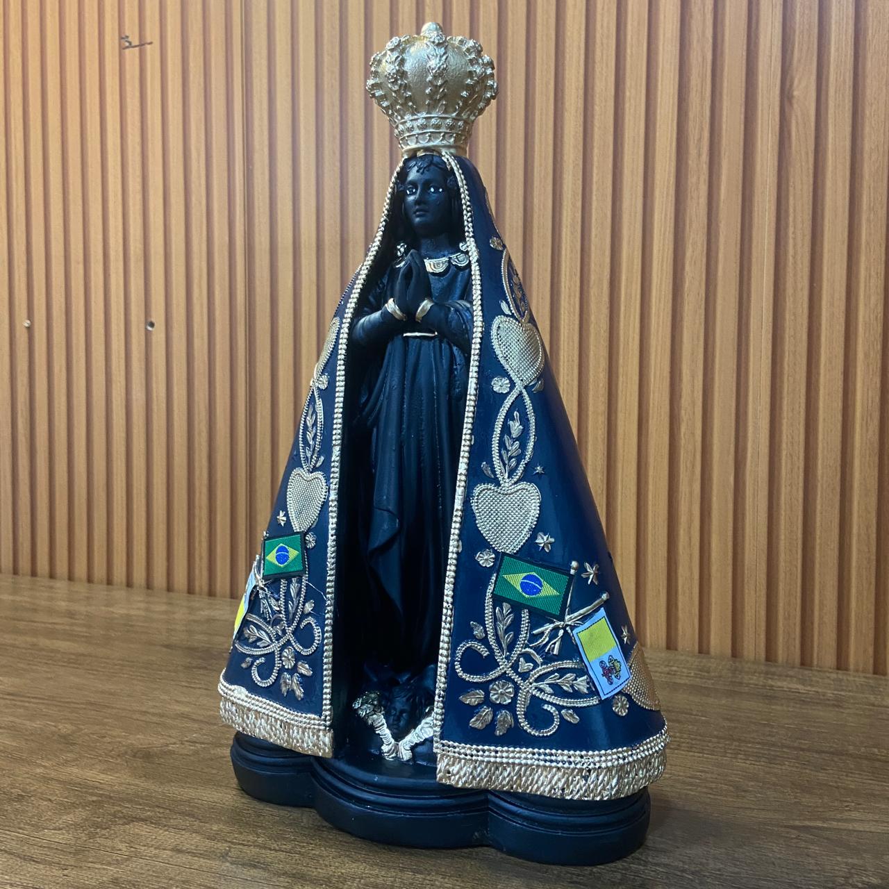 IMAGEM DE GESSO NOSSA SENHORA APARECIDA PINTADA 37CM  (1 UNIDADE)