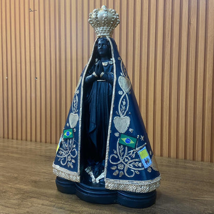 IMAGEM DE GESSO NOSSA SENHORA APARECIDA PINTADA 37CM  (1 UNIDADE)
