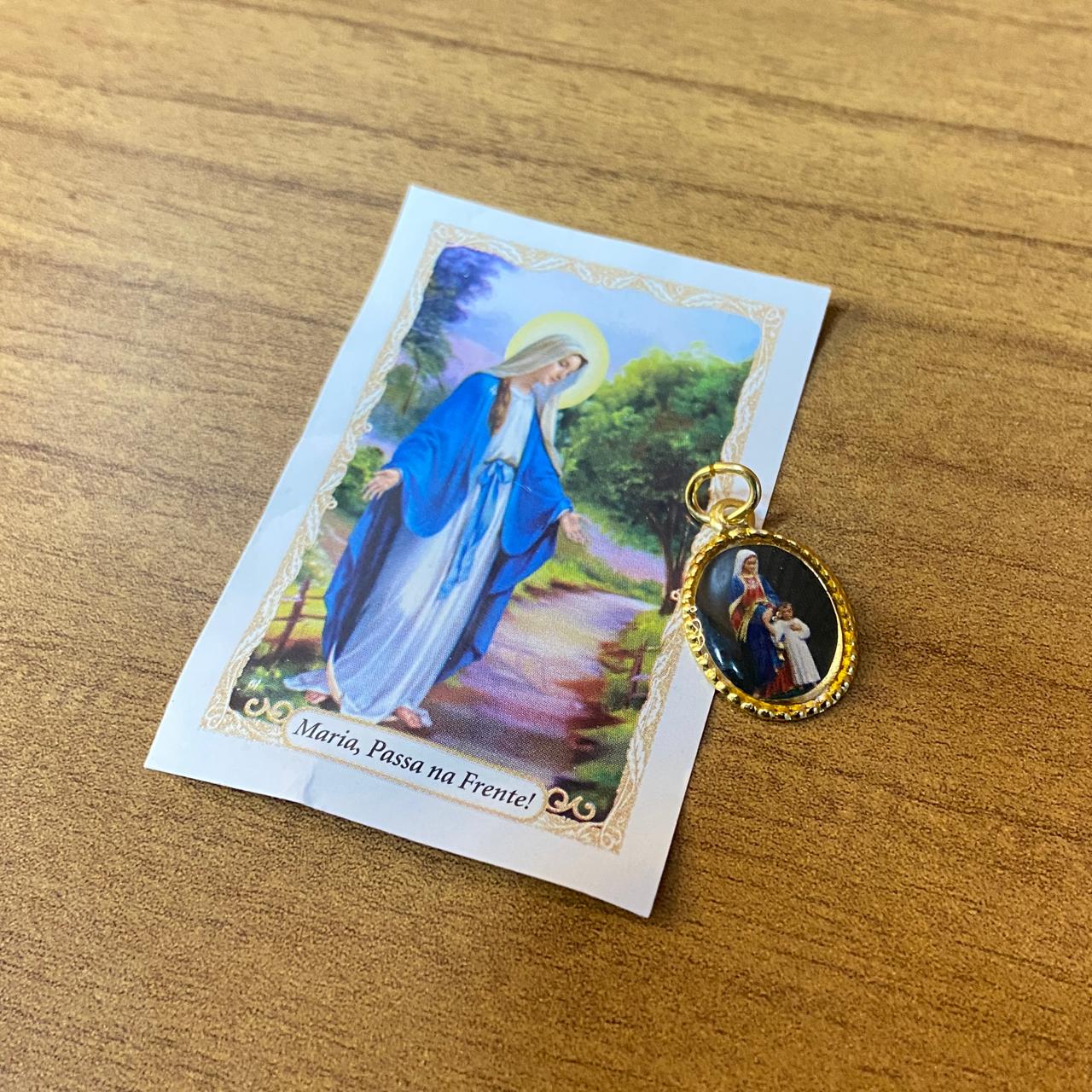 MEDALHA ALUMINIO MARIA PASSA A FRENTE (36 UNIDADES)