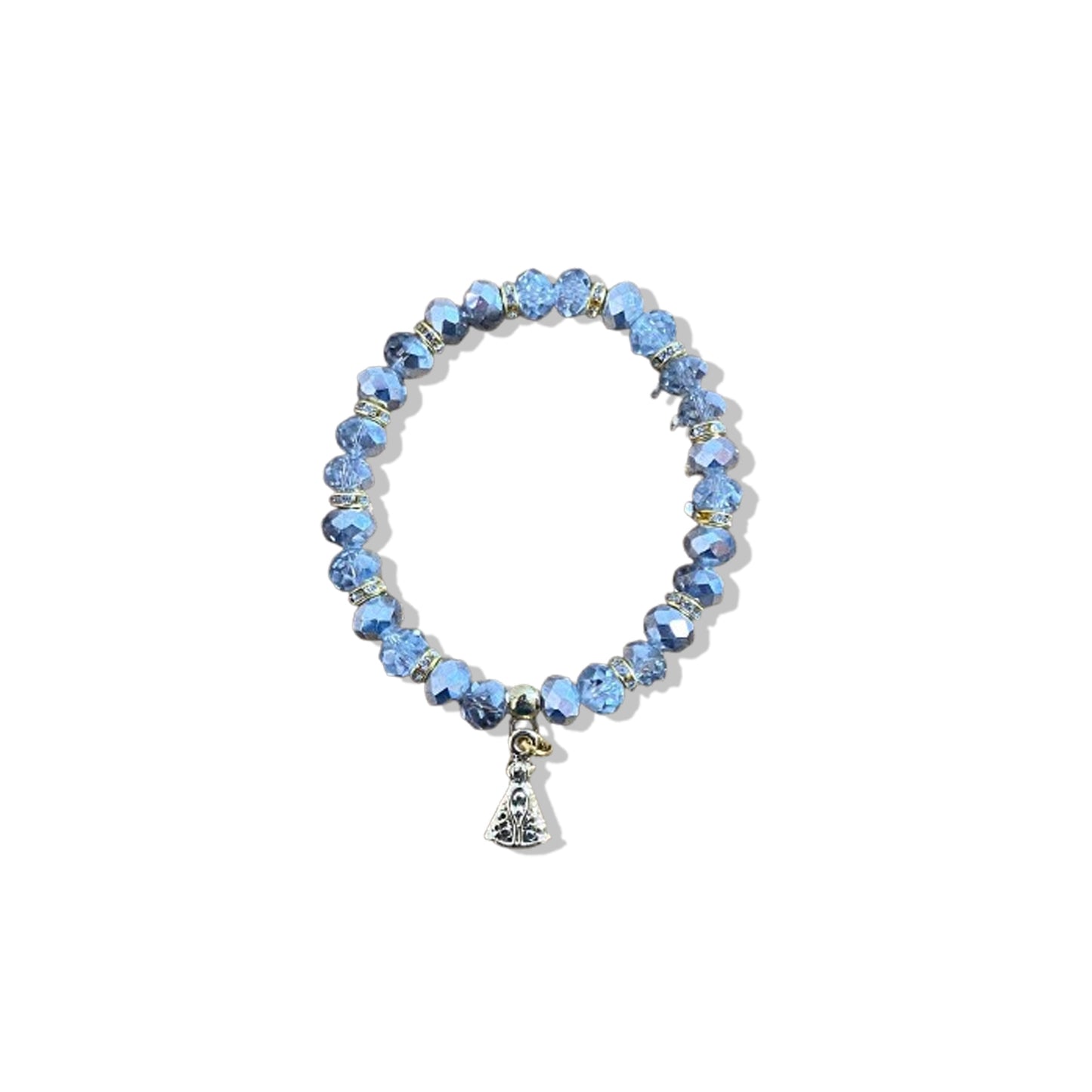 PULSEIRA CRISTAL PRATEADA NOSSA SENHORA APARECIDA  (06 UNIDADES)