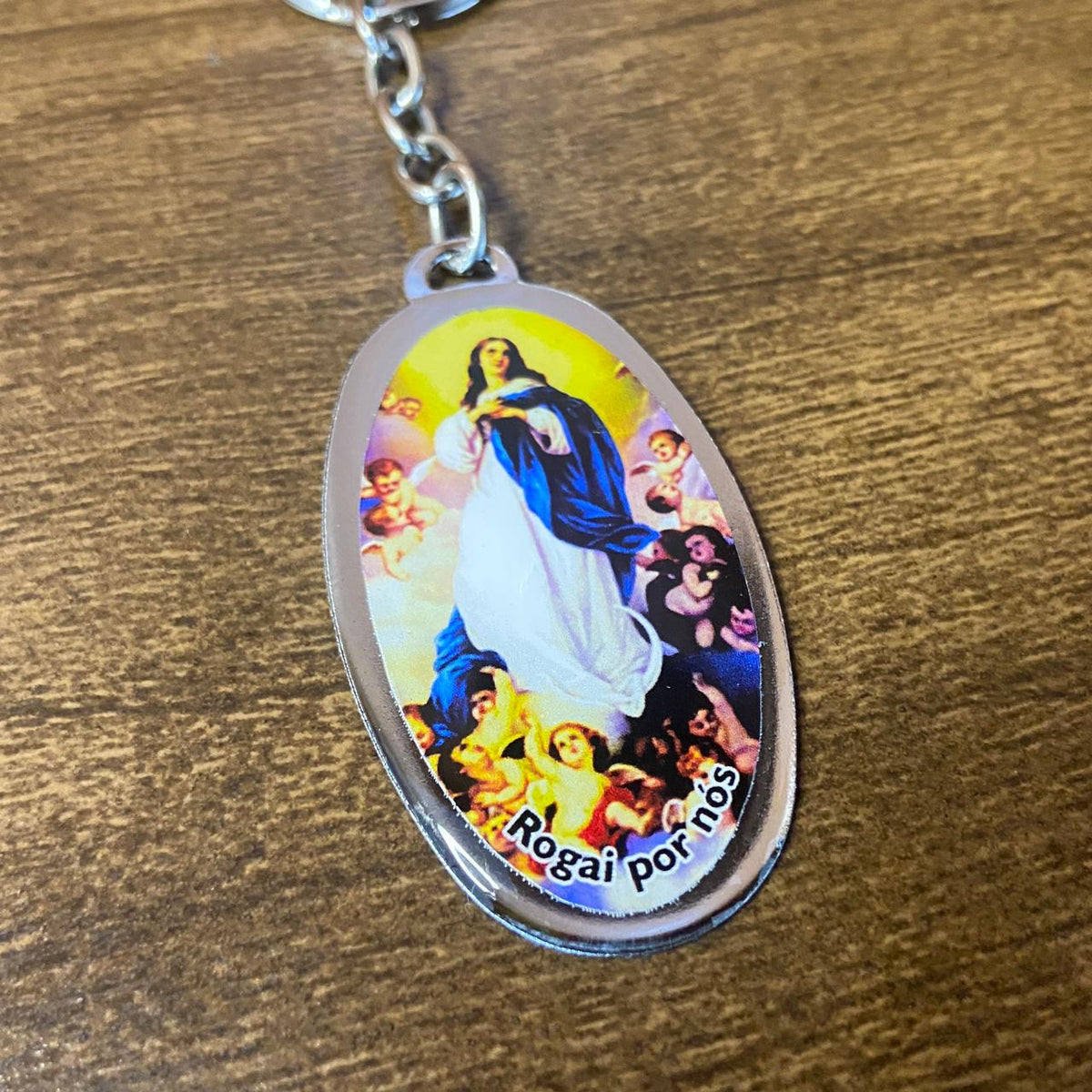 CHAVEIRO METAL OVAL RESINADO NOSSA SENHORA DA IMACULADA CONCEIÇÃO  (6 UNIDADES)