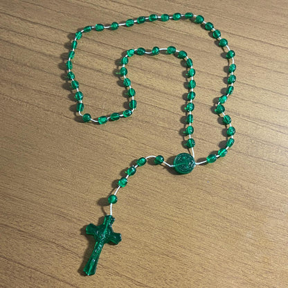 TERÇO ACRÍLICO G VERDE ESCURO BRILHOSO 6MM (12 UNIDADES)