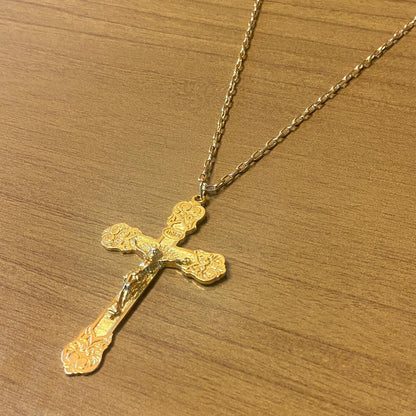 CORRENTE DOURADA COM CRUCIFIXO MOD2 ( 1 UNIDADE)
