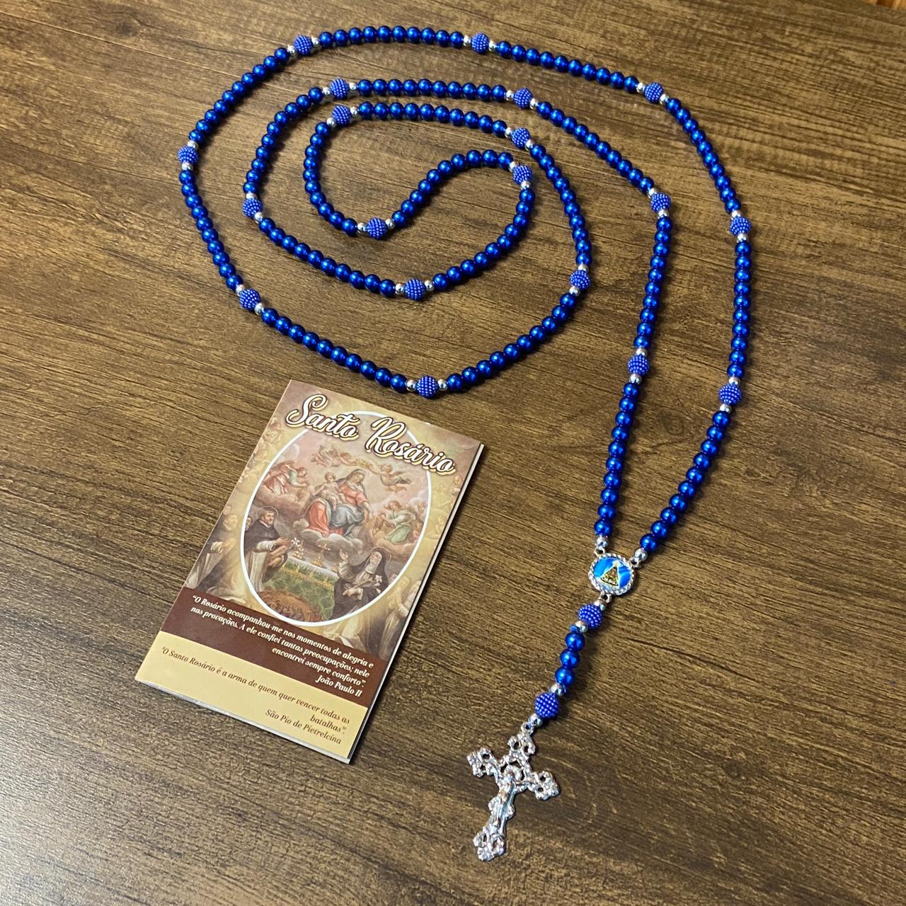 ROSÁRIO PÉROLA AZUL NOSSA SENHORA APARECIDA 8MM (1 UNIDADE)