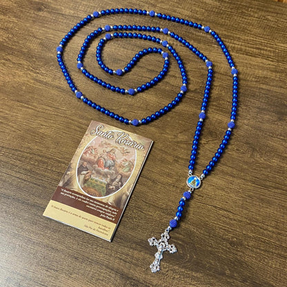 ROSÁRIO PÉROLA AZUL NOSSA SENHORA APARECIDA 8MM (1 UNIDADE)