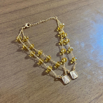 PULSEIRA ESCAPULARIO CRISTAL AMARELO (3 UNIDADES)