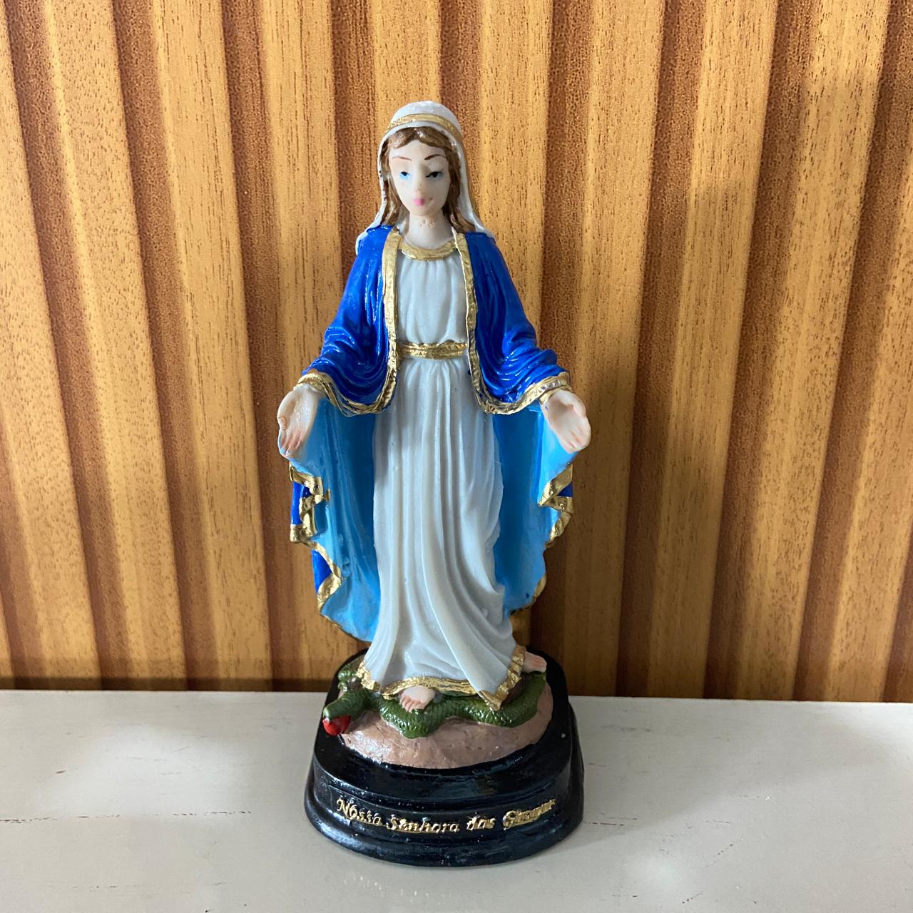 IMAGEM DE RESINA NACIONAL NOSSA SENHORA DAS GRAÇAS MOD2 15CM (1 UNIDADE)