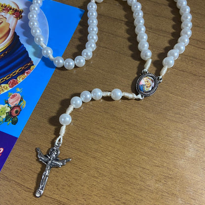 TERÇO PÉROLA NOSSA SENHORA DE SALETTE 8MM (1 UNIDADE)