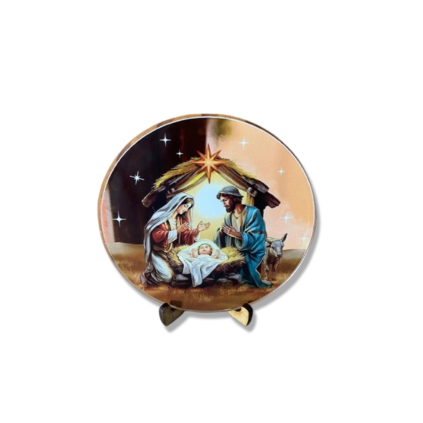 ADORNO DE MESA ACRÍLICO RESINADO PRESÉPIO MOD2 9,5CM (1 UNIDADE)