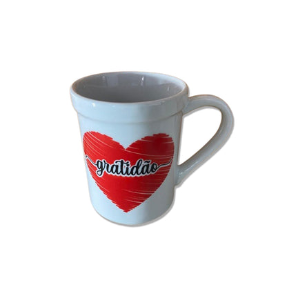 CANECA BRANCA GRATIDÃO 220ML (1 UNIDADE)