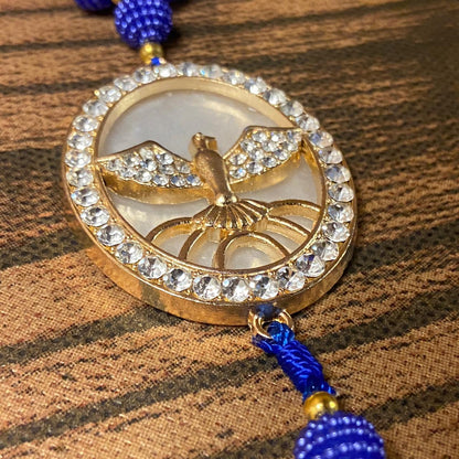 DEZENA PARA CARRO DIVINO ESPÍRITO SANTO AMORA AZUL MOD2 10MM (3 UNIDADES)