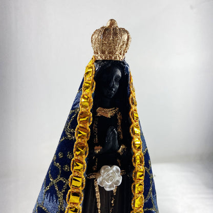 IMAGEM DE GESSO NOSSA SENHORA APARECIDA COM MANTO 17CM (1 UNIDADE)