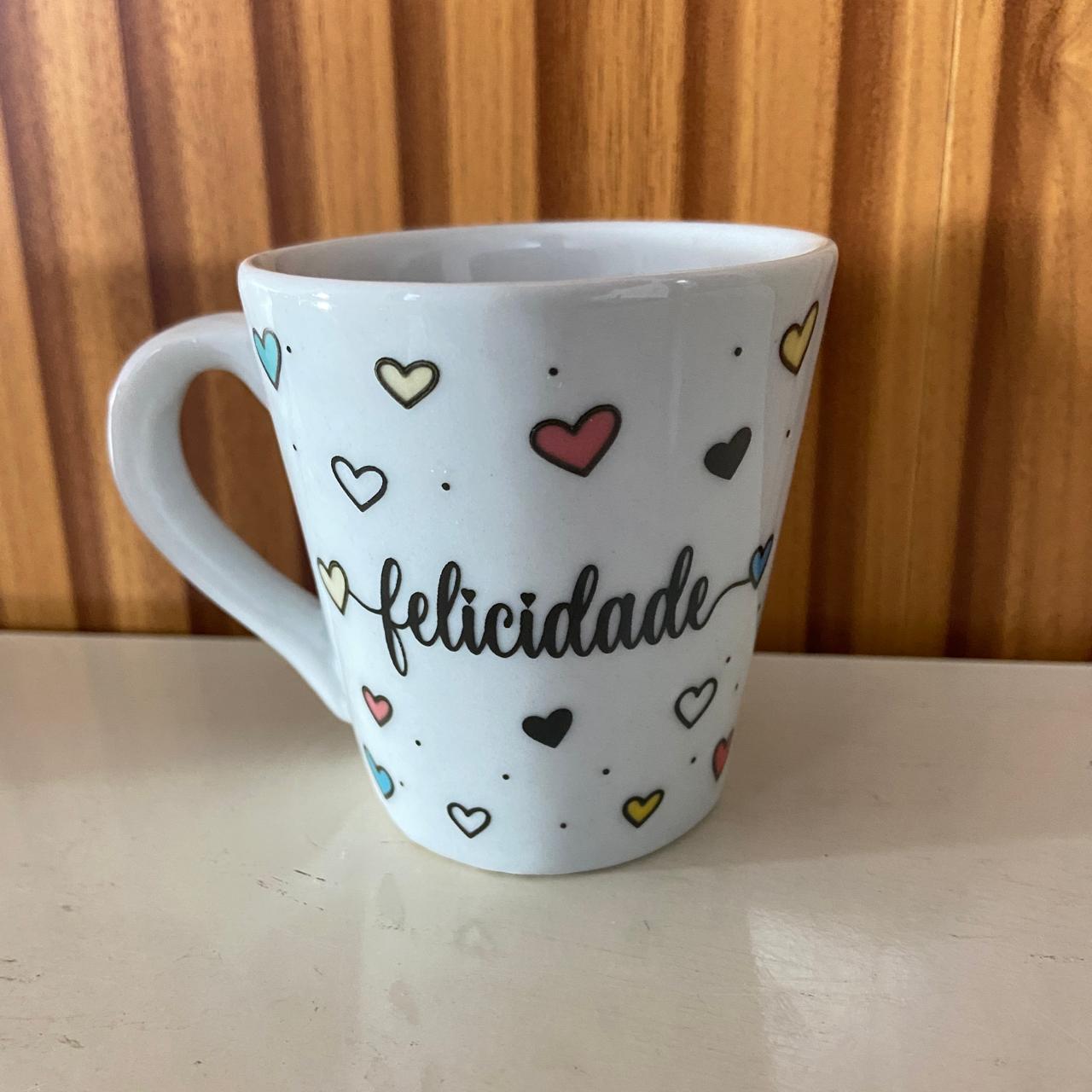 XÍCARA BRANCA FELICIDADE (1 UNIDADE)