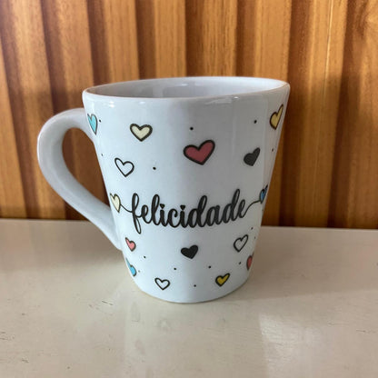 XÍCARA BRANCA FELICIDADE (1 UNIDADE)