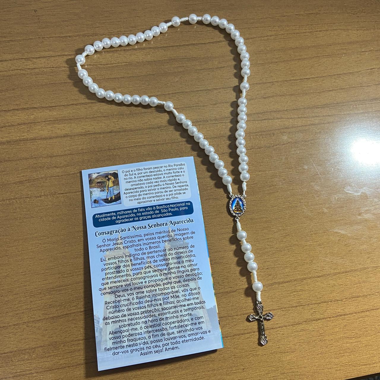 TERÇO PÉROLA NOSSA SENHORA APARECIDA 8MM (1 UNIDADE)