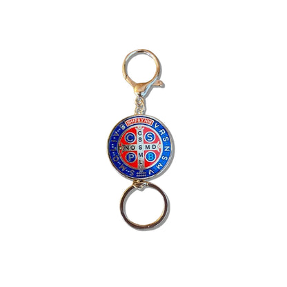 CHAVEIRO LUXO COM MOSQUETE MEDALHA SÃO BENTO MOD2 (6 UNIDADES)