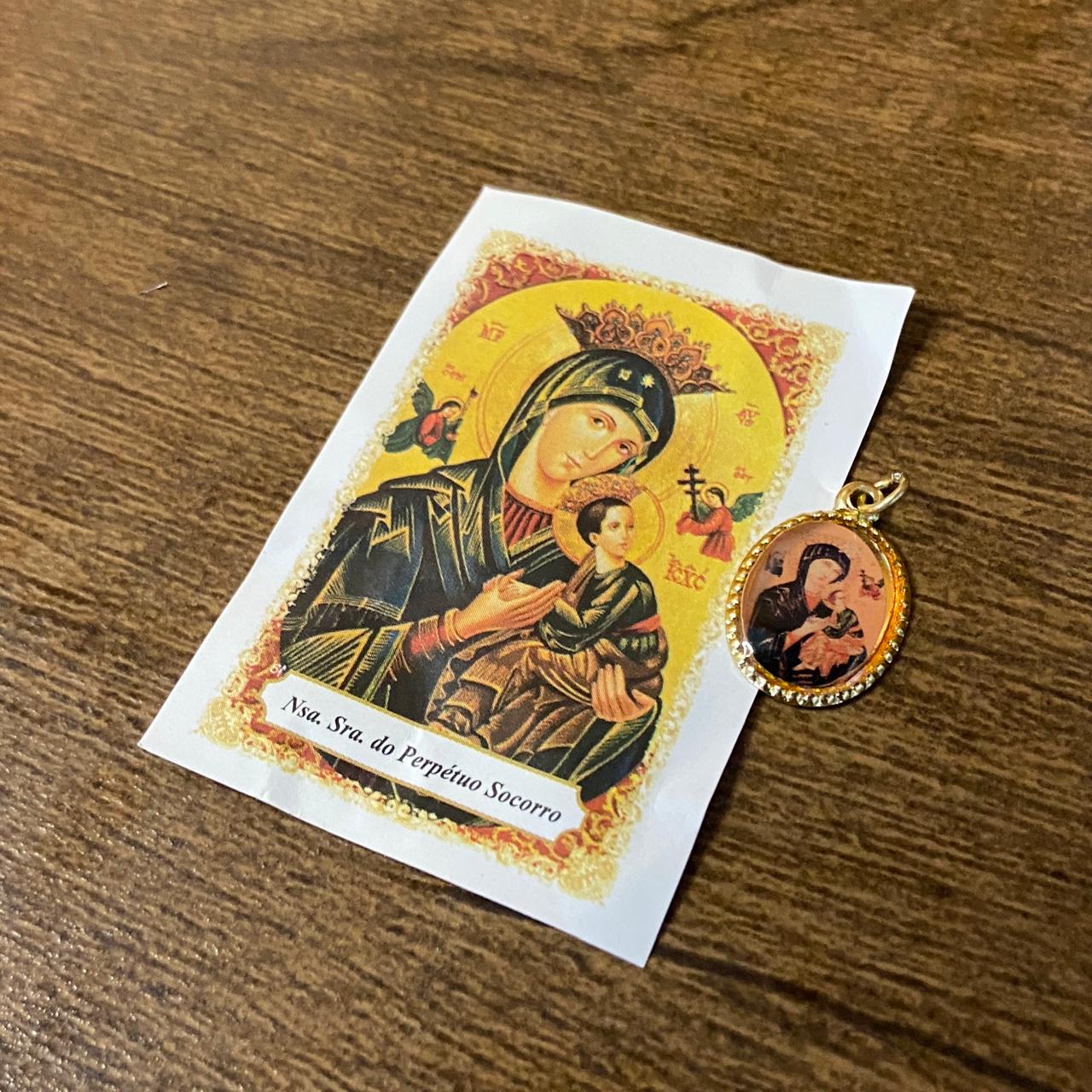 MEDALHA ALUMINIO NOSSA SENHORA DO PERPETUO SOCORRO (36 UNIDADES)