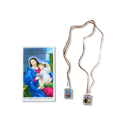 ESCAPULÁRIO CORDINHA SAGRADO CORAÇÃO DE JESUS E DIVINA PROVIDÊNCIA  (12 UNIDADES)