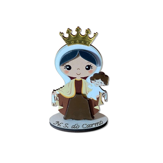 IMAGEM MDF INFANTIL NOSSA SENHORA DO CARMO COM ACRÍLICO 12,5CM (1 UNIDADE)