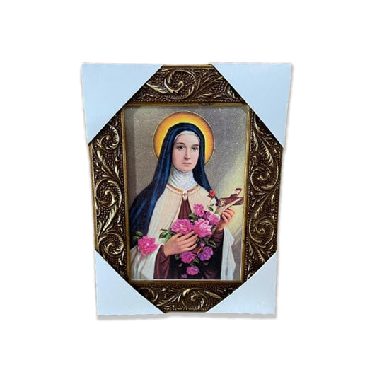QUADRO COM MOLDURA RESINADO SANTA TERESINHA 20,5X15,5 (1 UNIDADE)