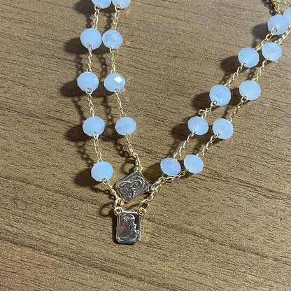 PULSEIRA ESCAPULARIO CRISTAL BRANCO (3 UNIDADES)