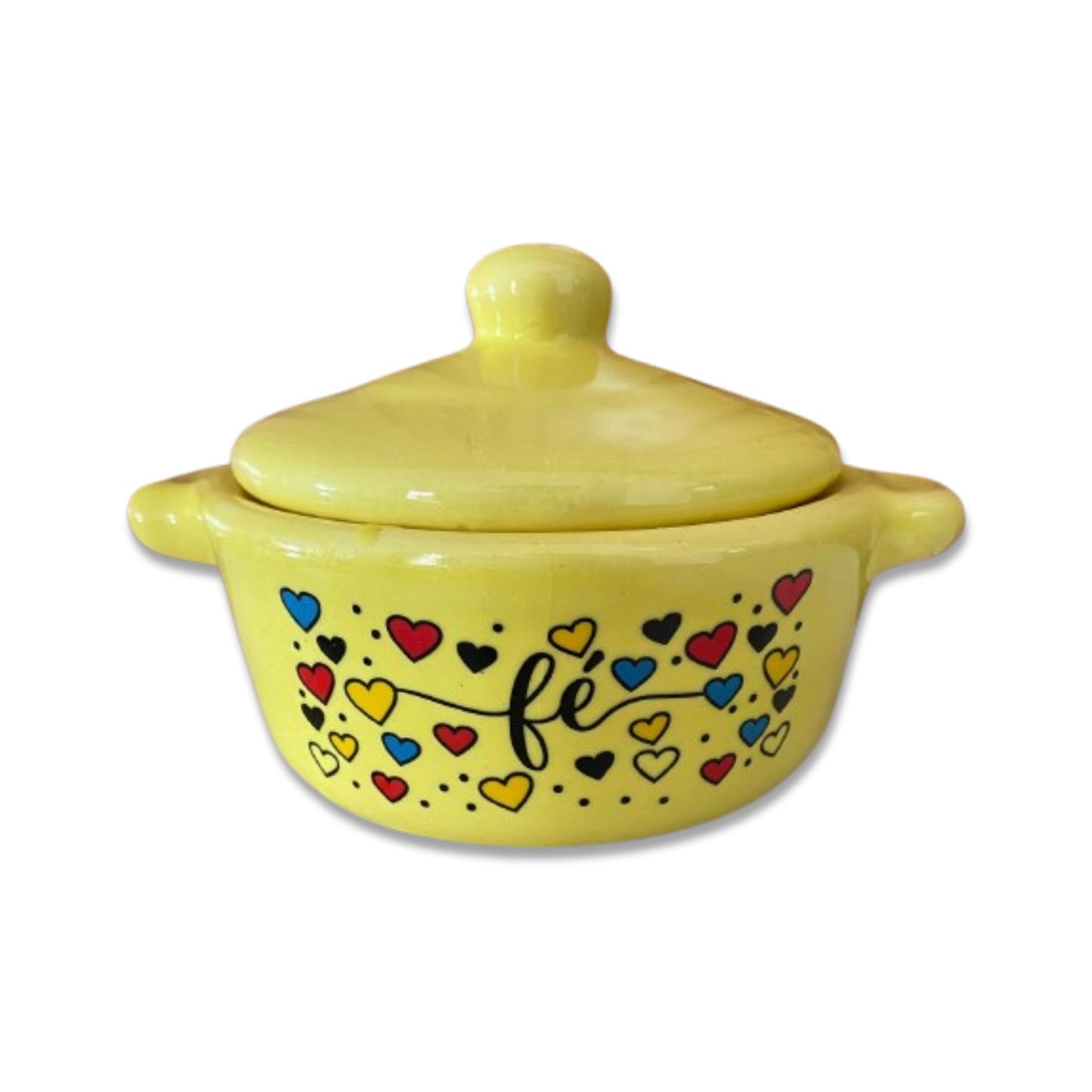 PANELINHA DE PORCELANA AMARELA FÉ (1 UNIDADE)